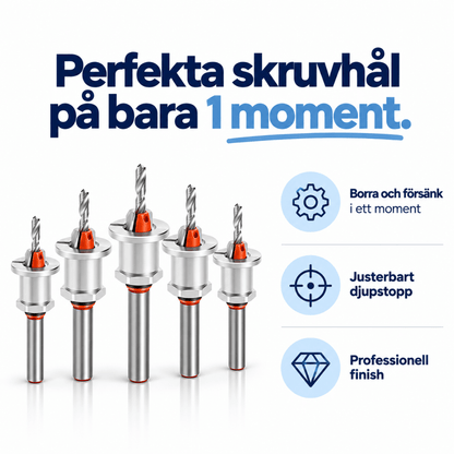 Försänkningsborrset som ger plana skruvar utan att träet spricker
